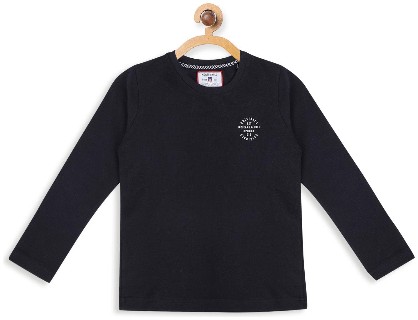 

Monte Carlo Boy Cotton Solid T-shirt - Blue