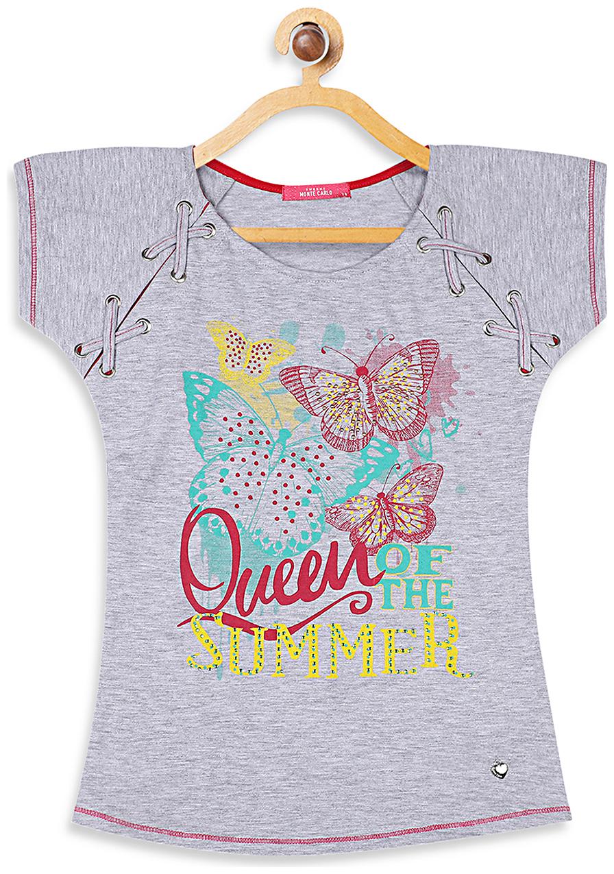 

Monte Carlo Girl Cotton blend Printed Top - Grey