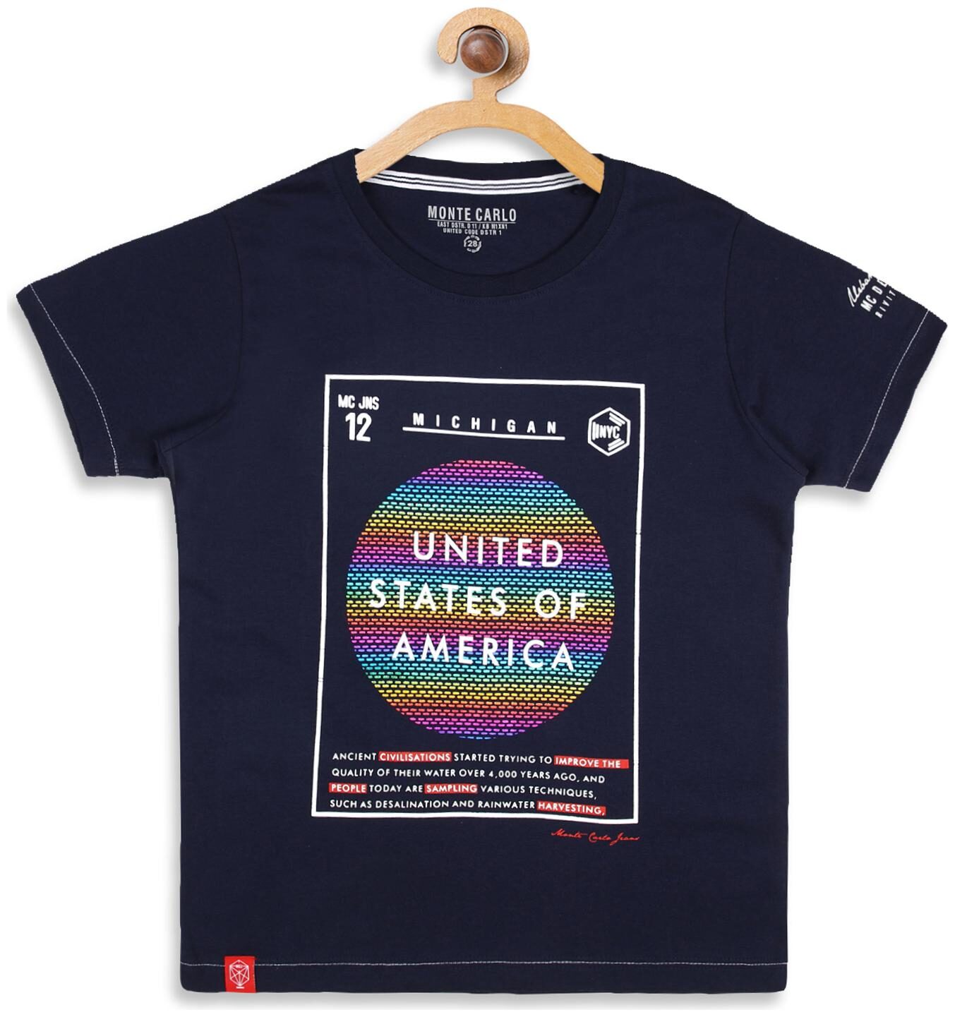 

Monte Carlo Boy Cotton blend Printed T-shirt - Blue