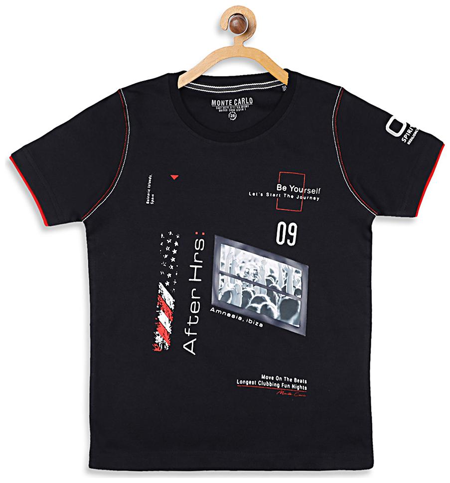 

Monte Carlo Boy Cotton blend Printed T-shirt - Blue