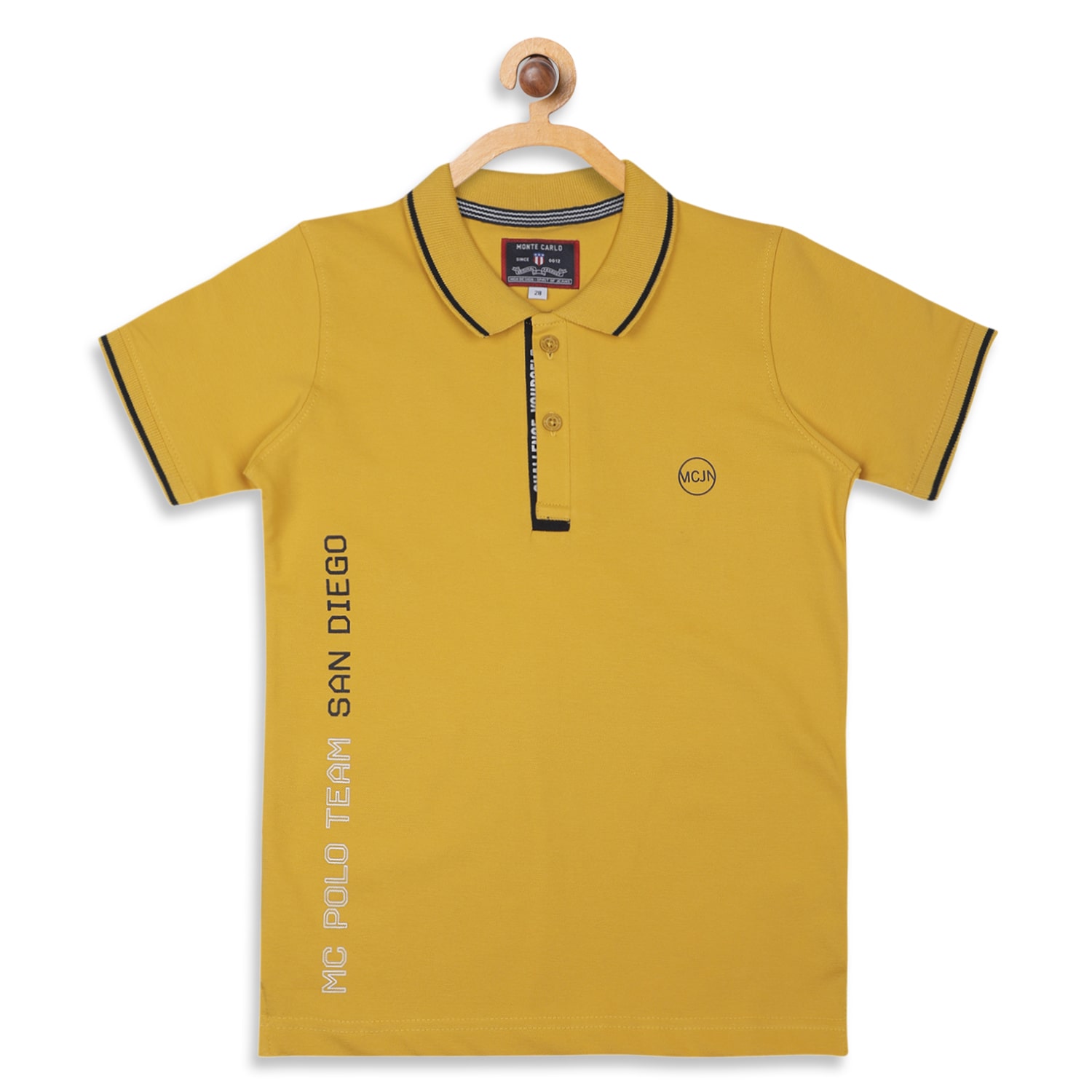 

Monte Carlo Boy Cotton blend Solid T-shirt - Yellow
