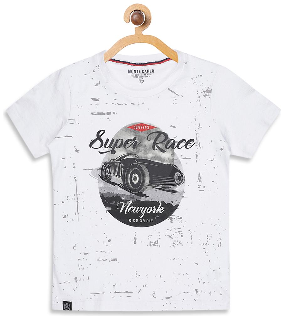 

Monte Carlo Boy Cotton blend Printed T-shirt - White