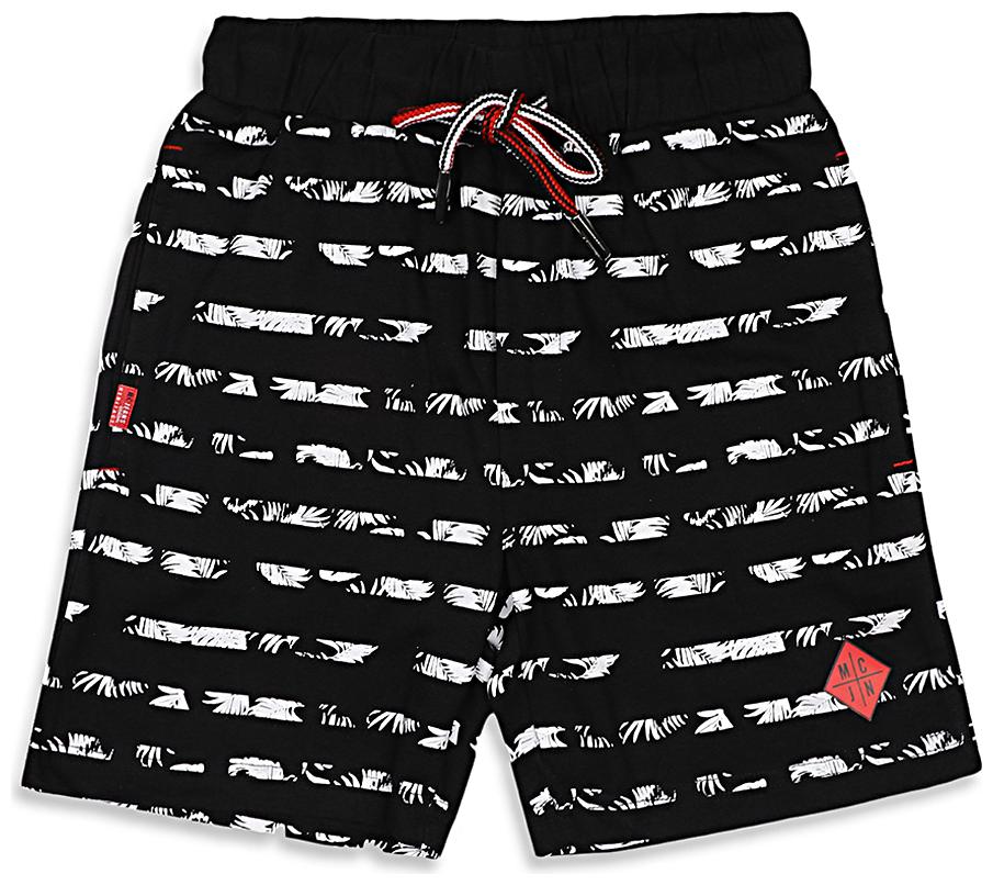 

Monte Carlo Black Printed Cotton Blend Bermuda