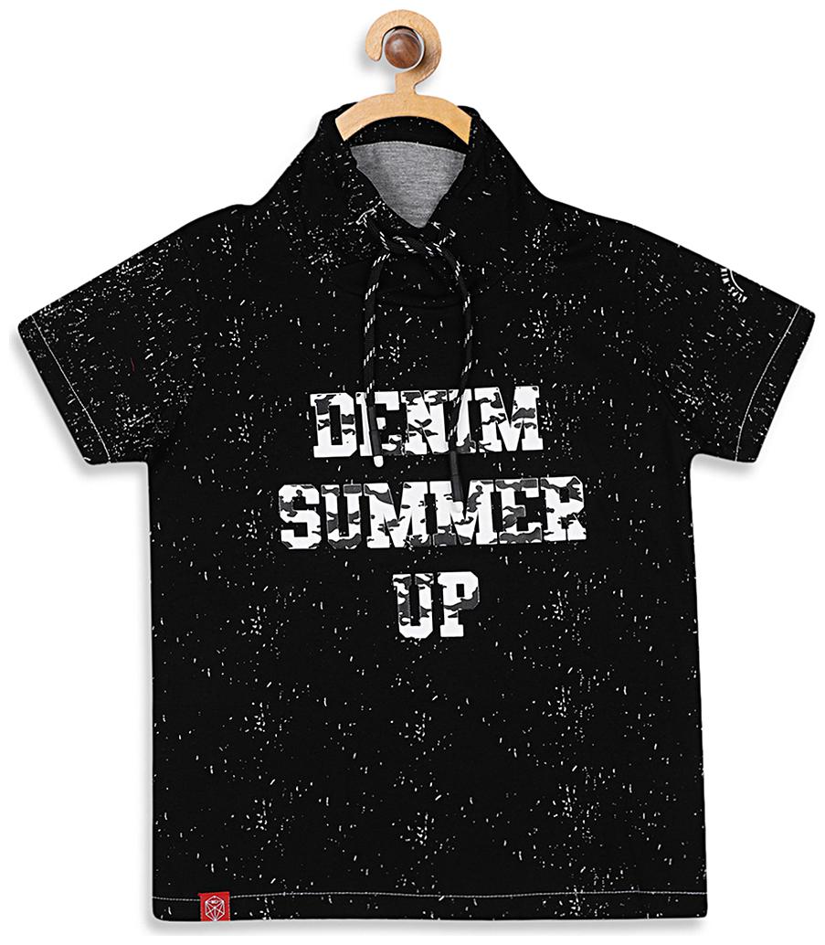 

Monte Carlo Boy Cotton blend Printed T-shirt - Black