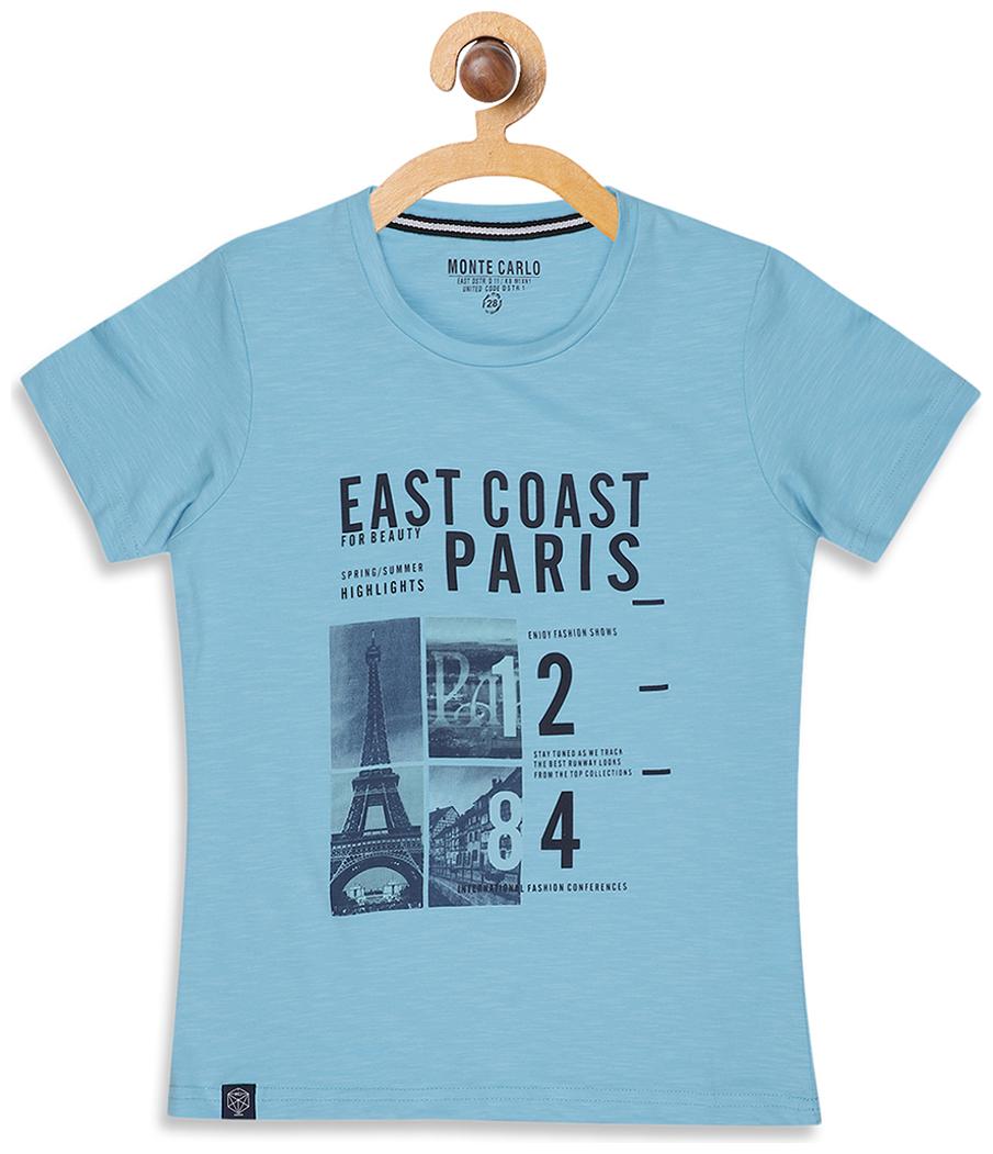

Monte Carlo Boy Cotton blend Printed T-shirt - Blue