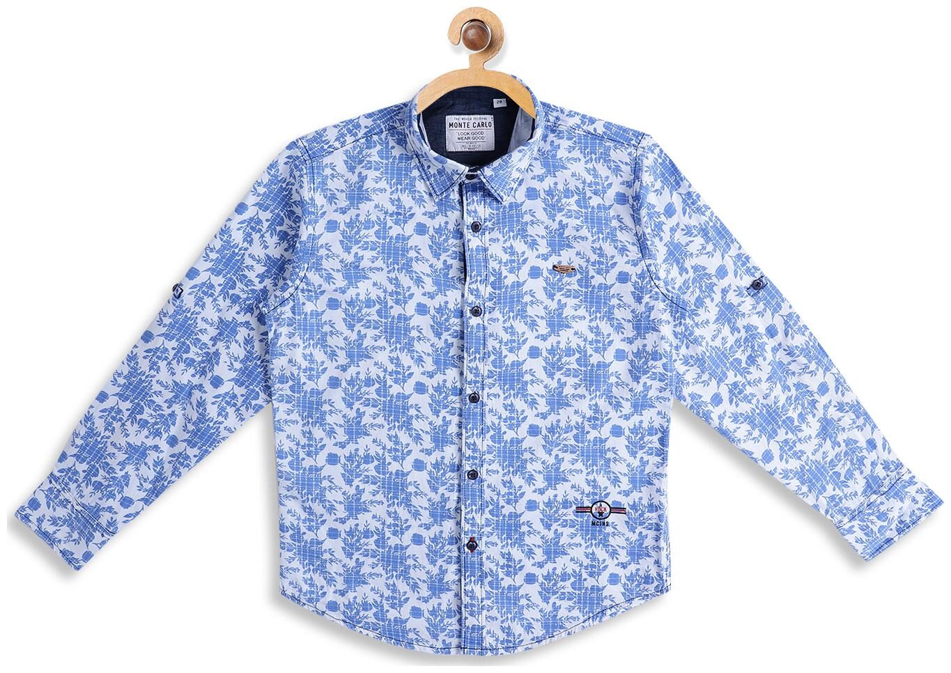 

Monte Carlo Boy Cotton Printed Shirt Blue