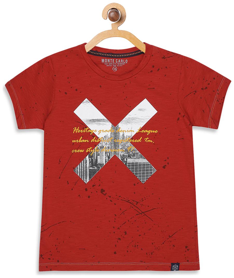 

Monte Carlo Boy Cotton blend Printed T-shirt - Red