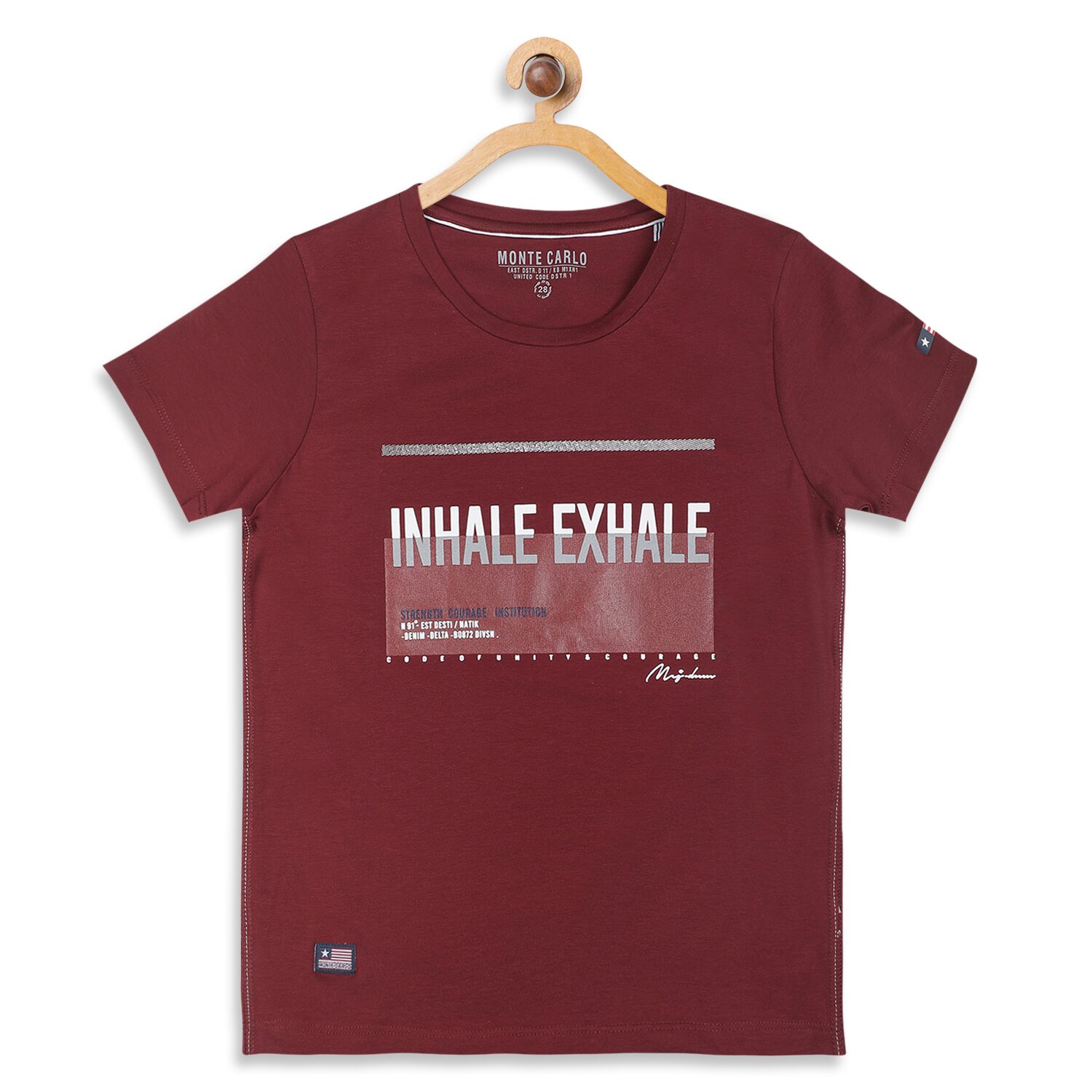 

Monte Carlo Boy Cotton blend Printed T-shirt - Maroon