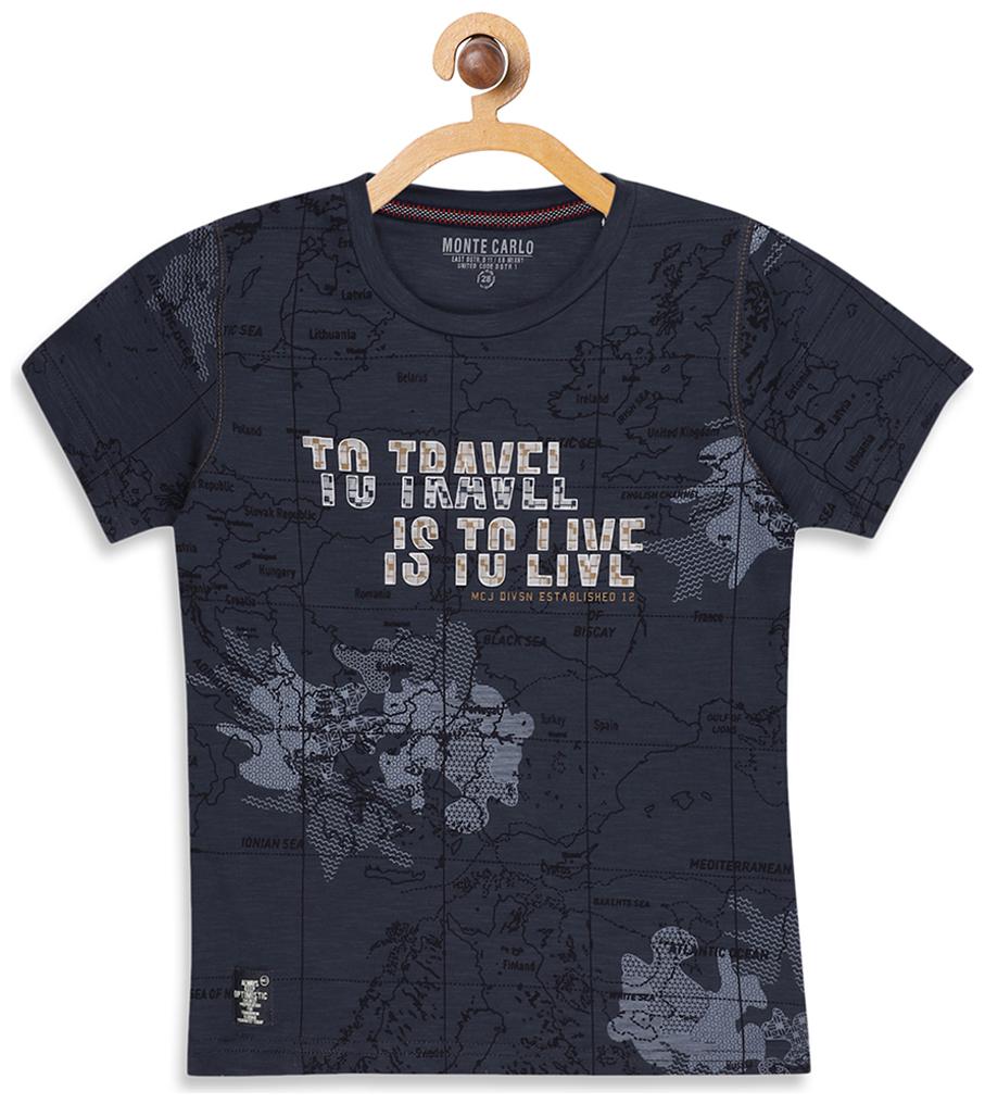 

Monte Carlo Boy Cotton blend Printed T-shirt - Blue