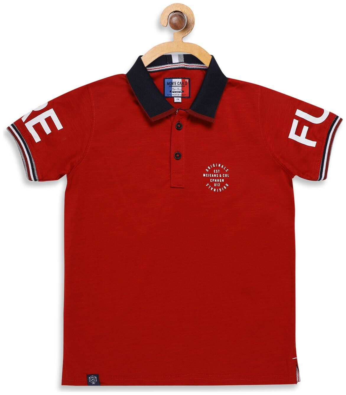 

Monte Carlo Boy Cotton Solid T-shirt - Red