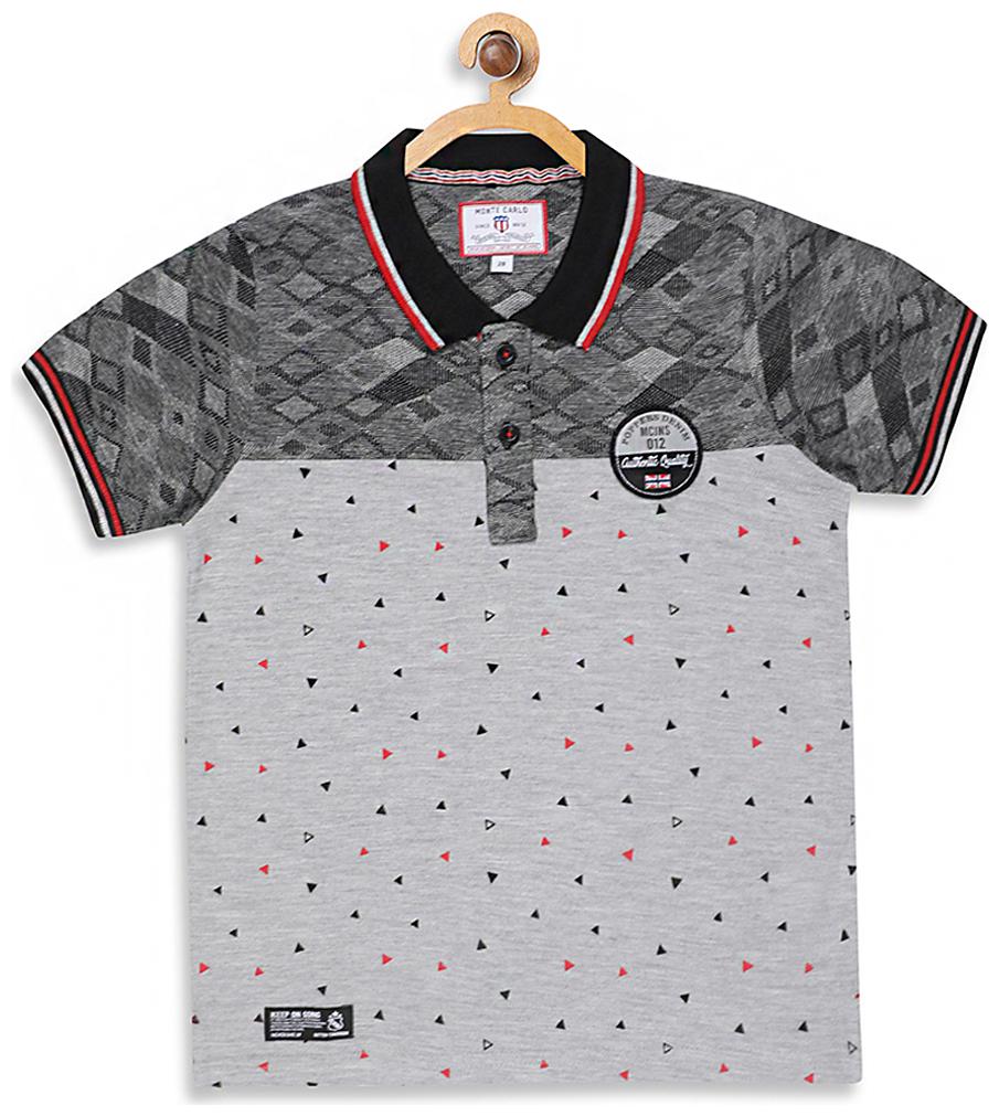 

Monte Carlo Boy Cotton blend Printed T-shirt - Grey