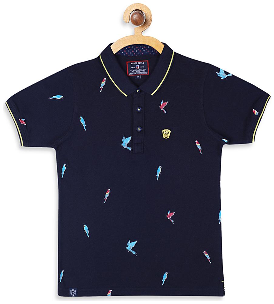 

Monte Carlo Boy Cotton blend Printed T-shirt - Blue Red