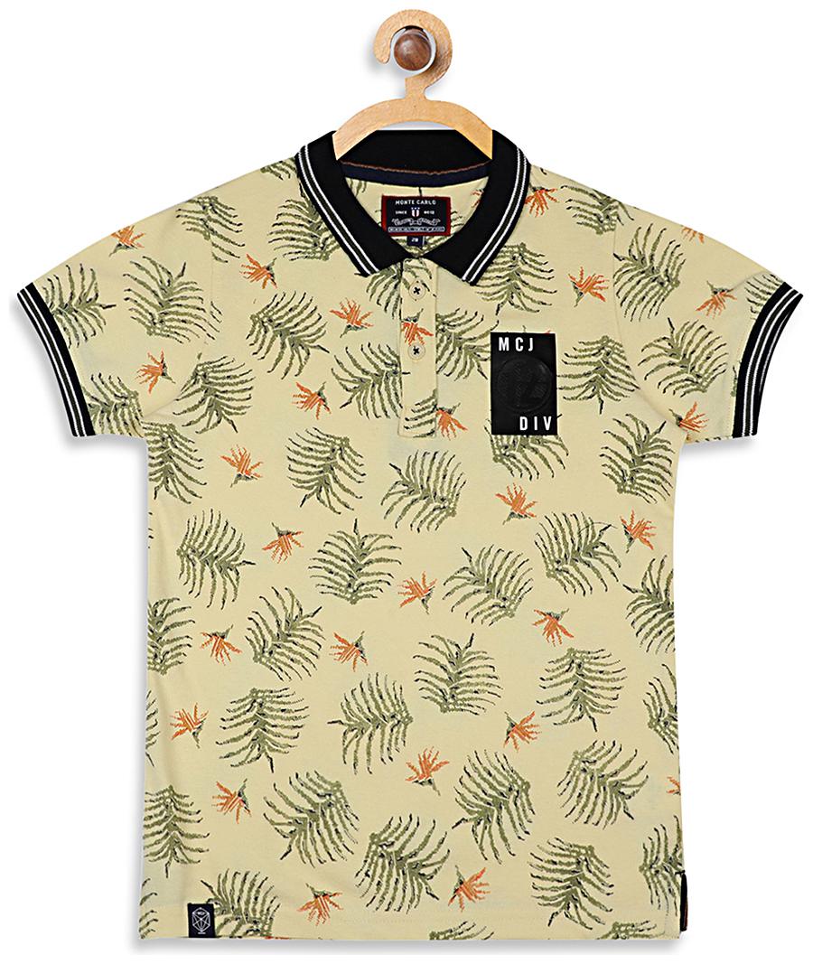 

Monte Carlo Boy Cotton blend Printed T-shirt - Yellow