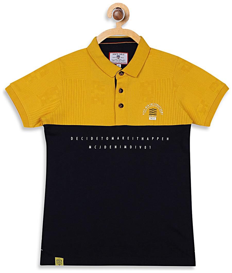 

Monte Carlo Boy Cotton blend Printed T-shirt - Yellow