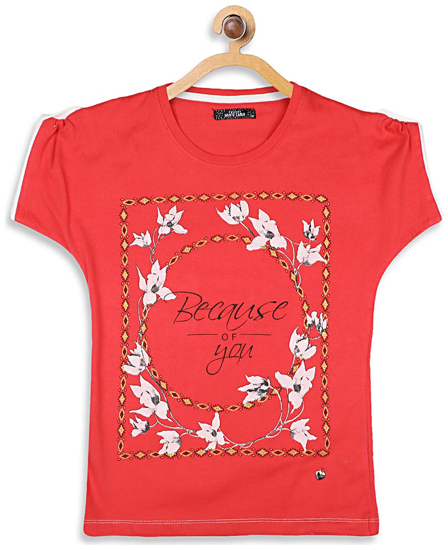 

Monte Carlo Girl Cotton blend Printed Top - Red
