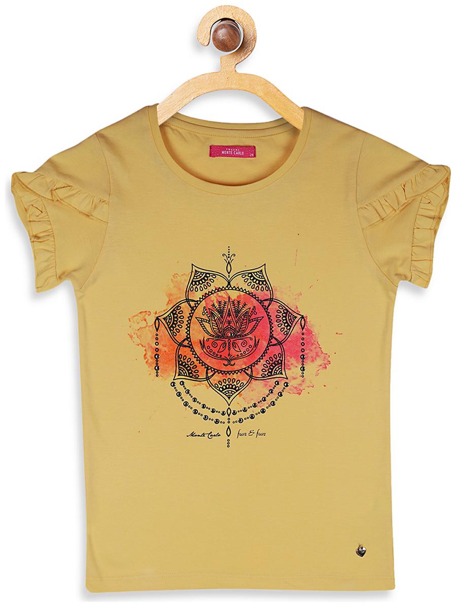 

Monte Carlo Girl Cotton Printed T shirt - Yellow
