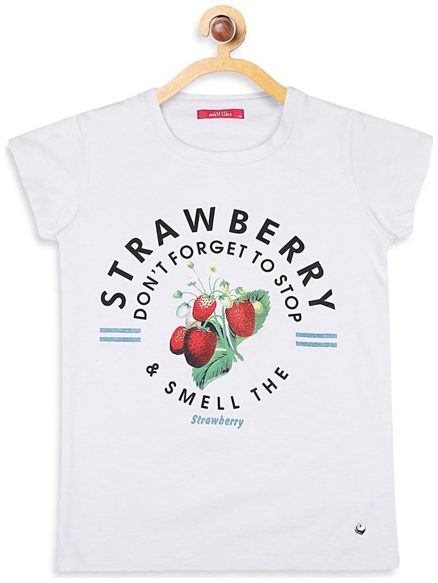 

Monte Carlo Girl Cotton blend Printed T shirt - White