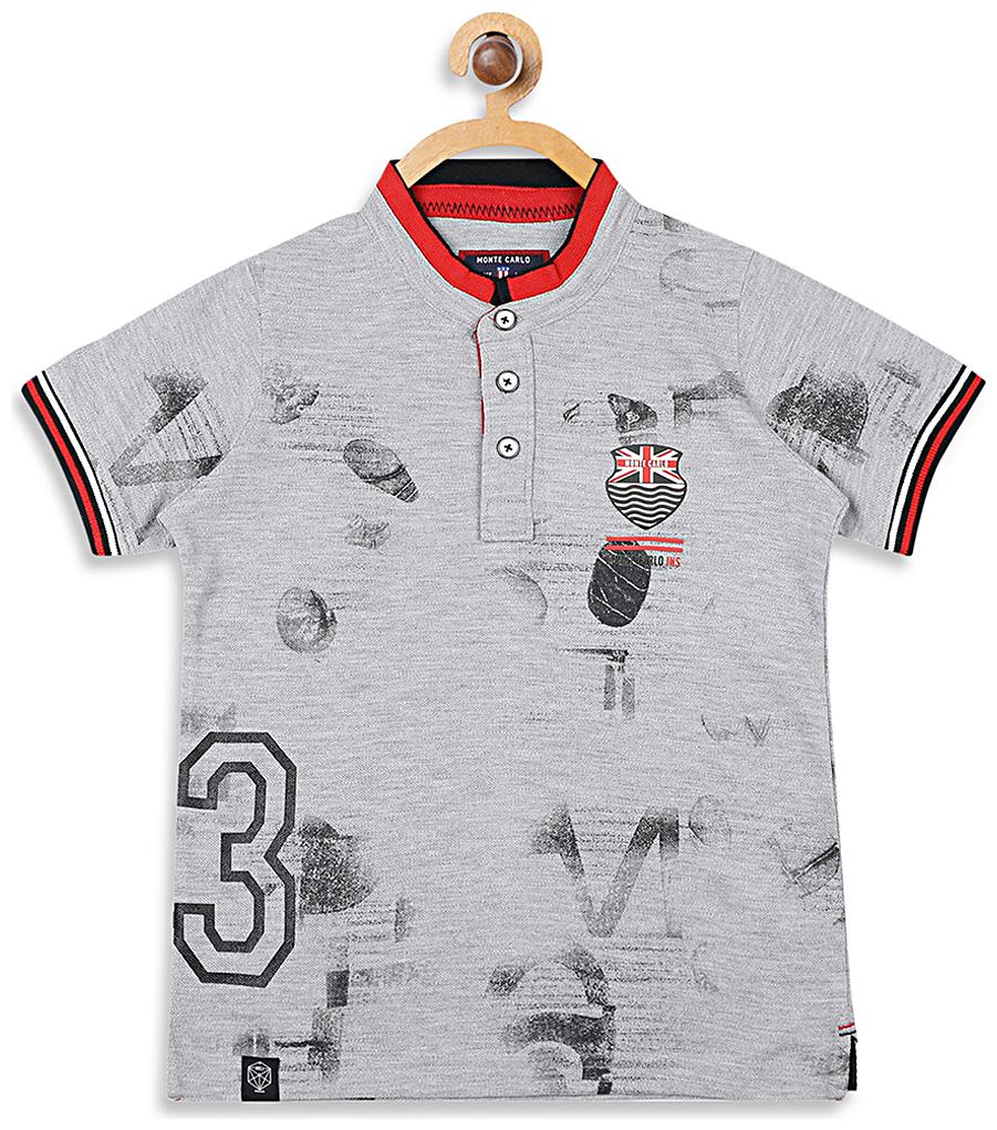 

Monte Carlo Boy Cotton blend Printed T-shirt - Grey