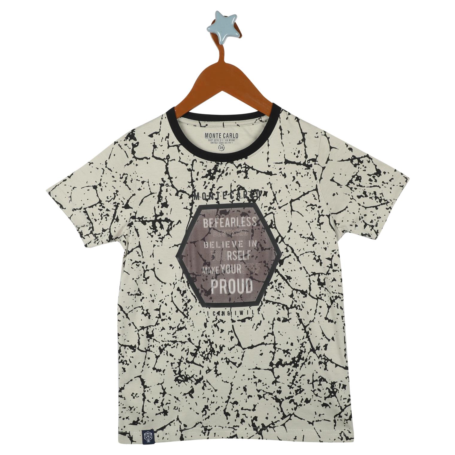 

Monte Carlo Boy Cotton blend Printed T-shirt - Beige