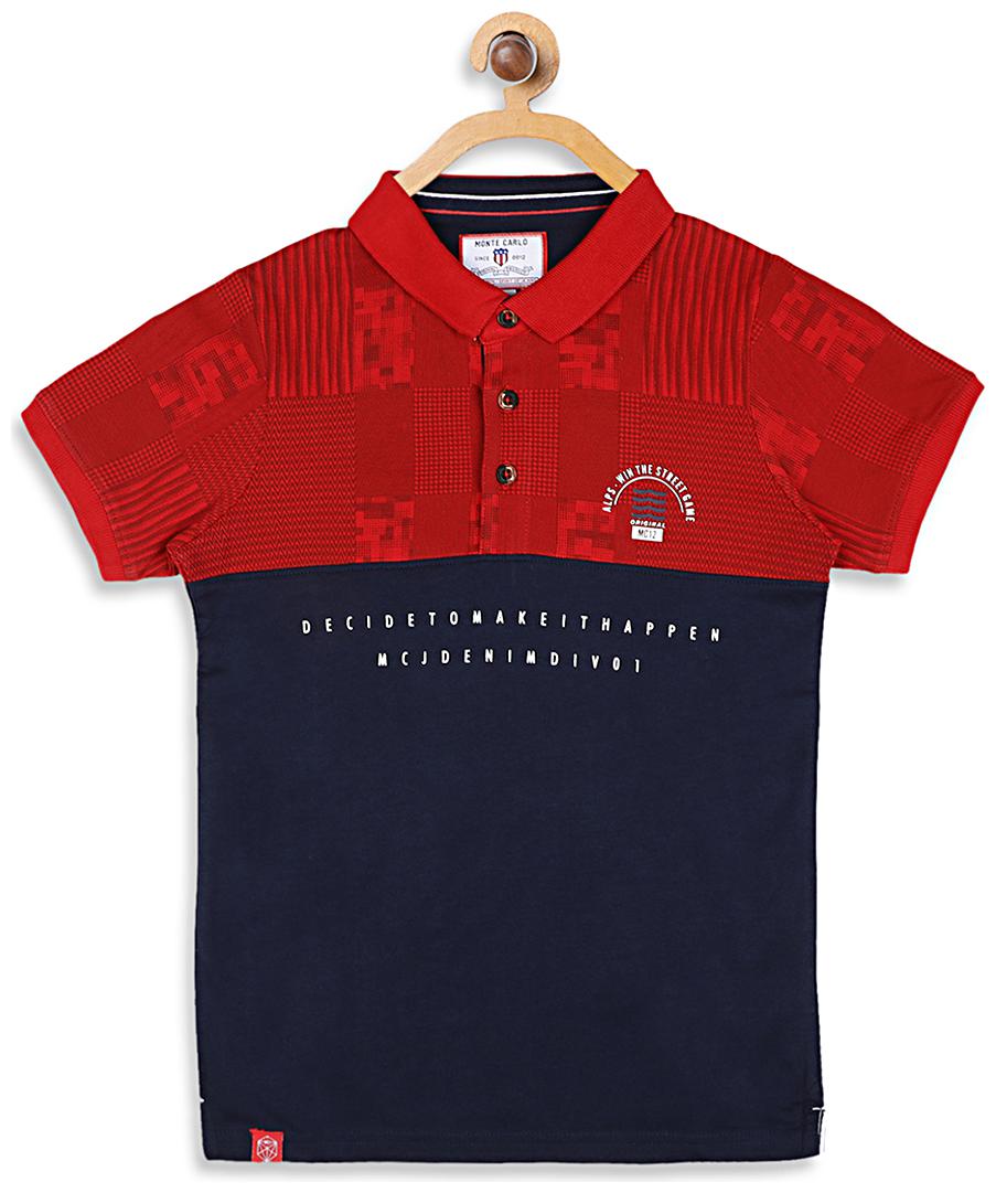 

Monte Carlo Boy Cotton blend Printed T-shirt - Red