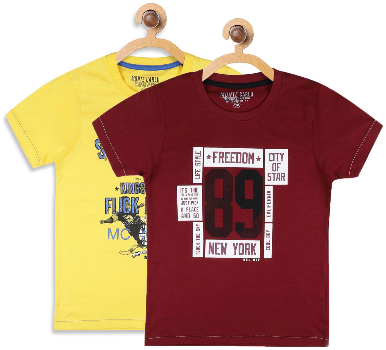 

Monte Carlo Boy Cotton Solid T-shirt - Multi