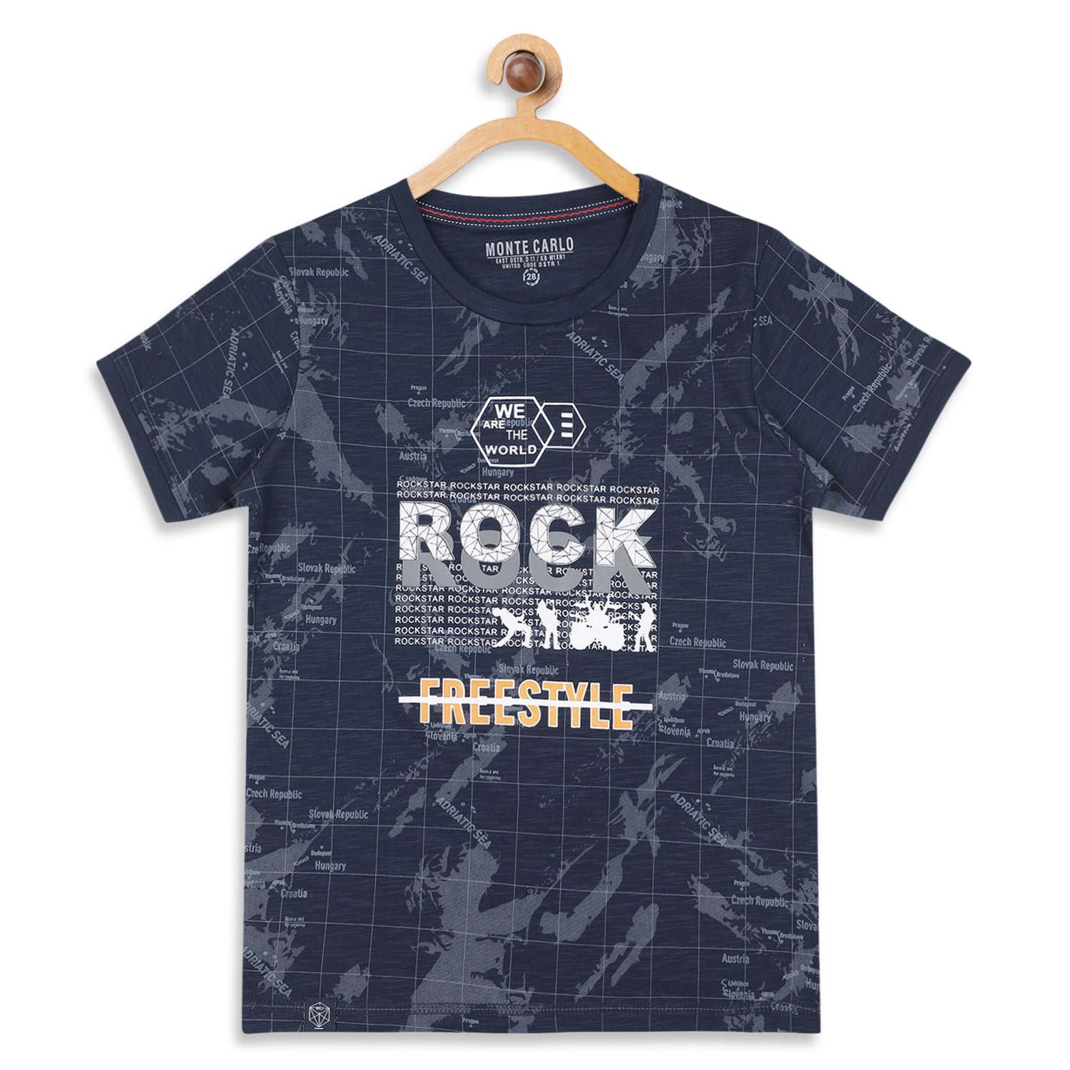 

Monte Carlo Boy Cotton blend Printed T-shirt - Blue