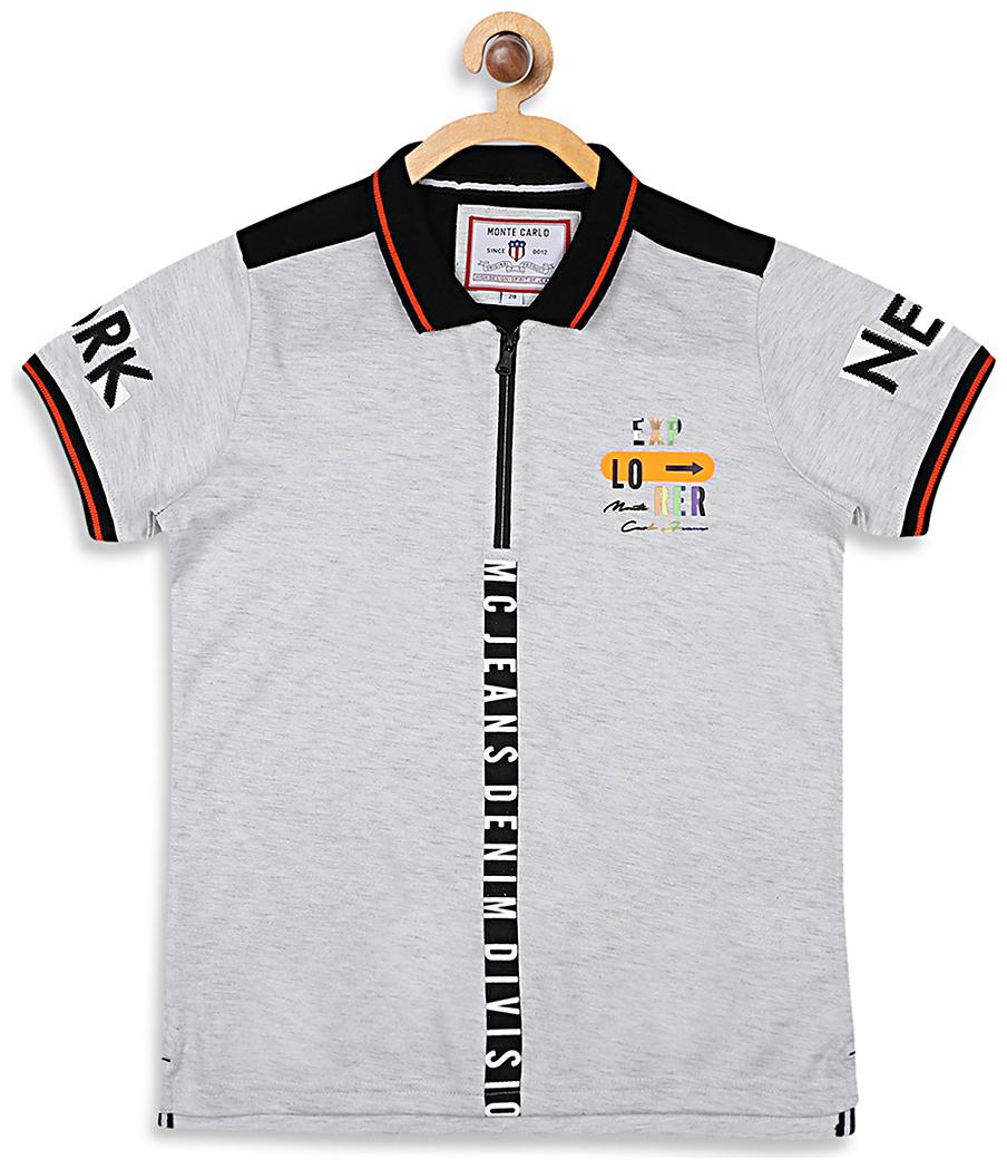 

Monte Carlo Boy Cotton blend Printed T-shirt - Grey