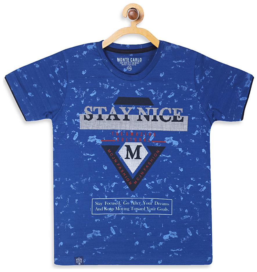 

Monte Carlo Boy Cotton blend Printed T-shirt - Blue
