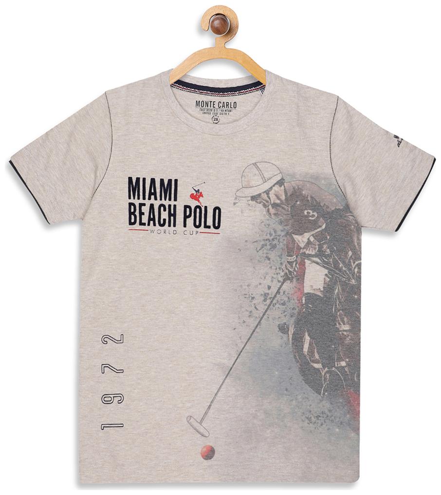 

Monte Carlo Boy Cotton blend Printed T-shirt - Grey