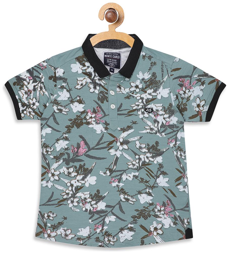 

Monte Carlo Boy Cotton blend Printed T-shirt - Blue