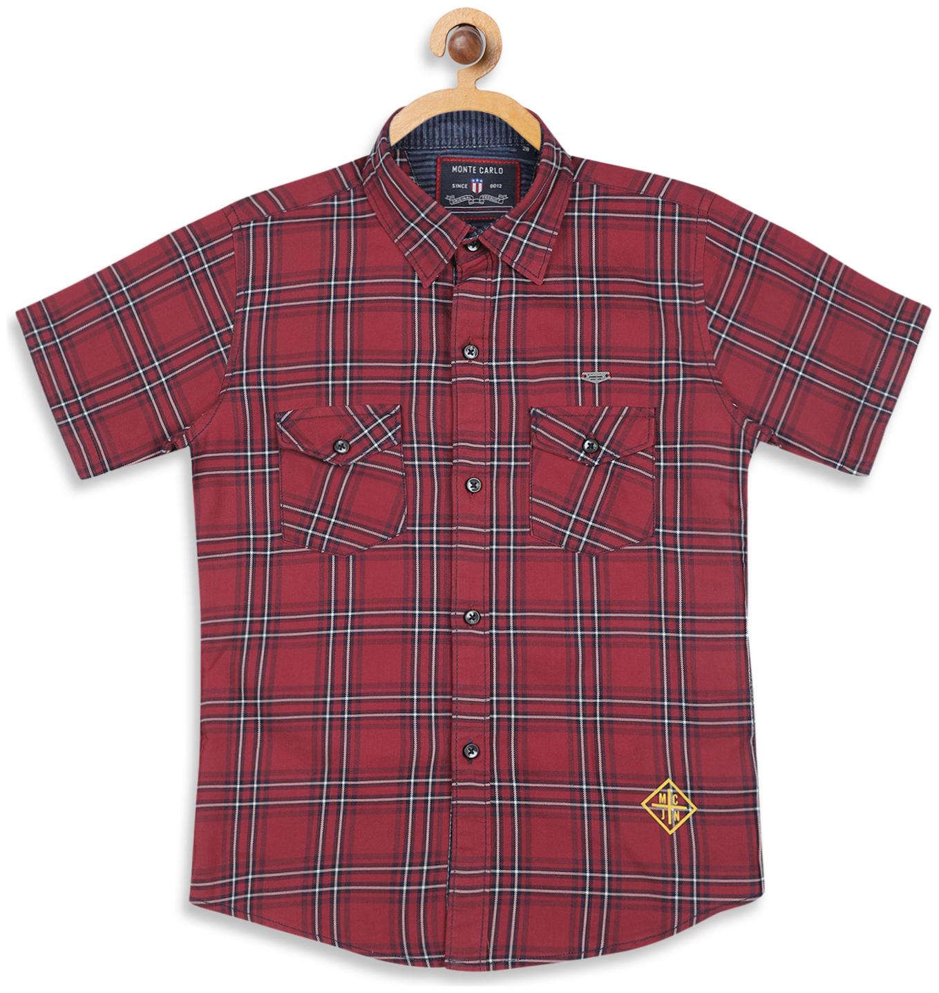 

Monte Carlo Boy Cotton Checked Shirt Red