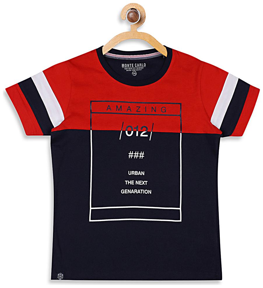 

Monte Carlo Boy Cotton blend Printed T-shirt - Red