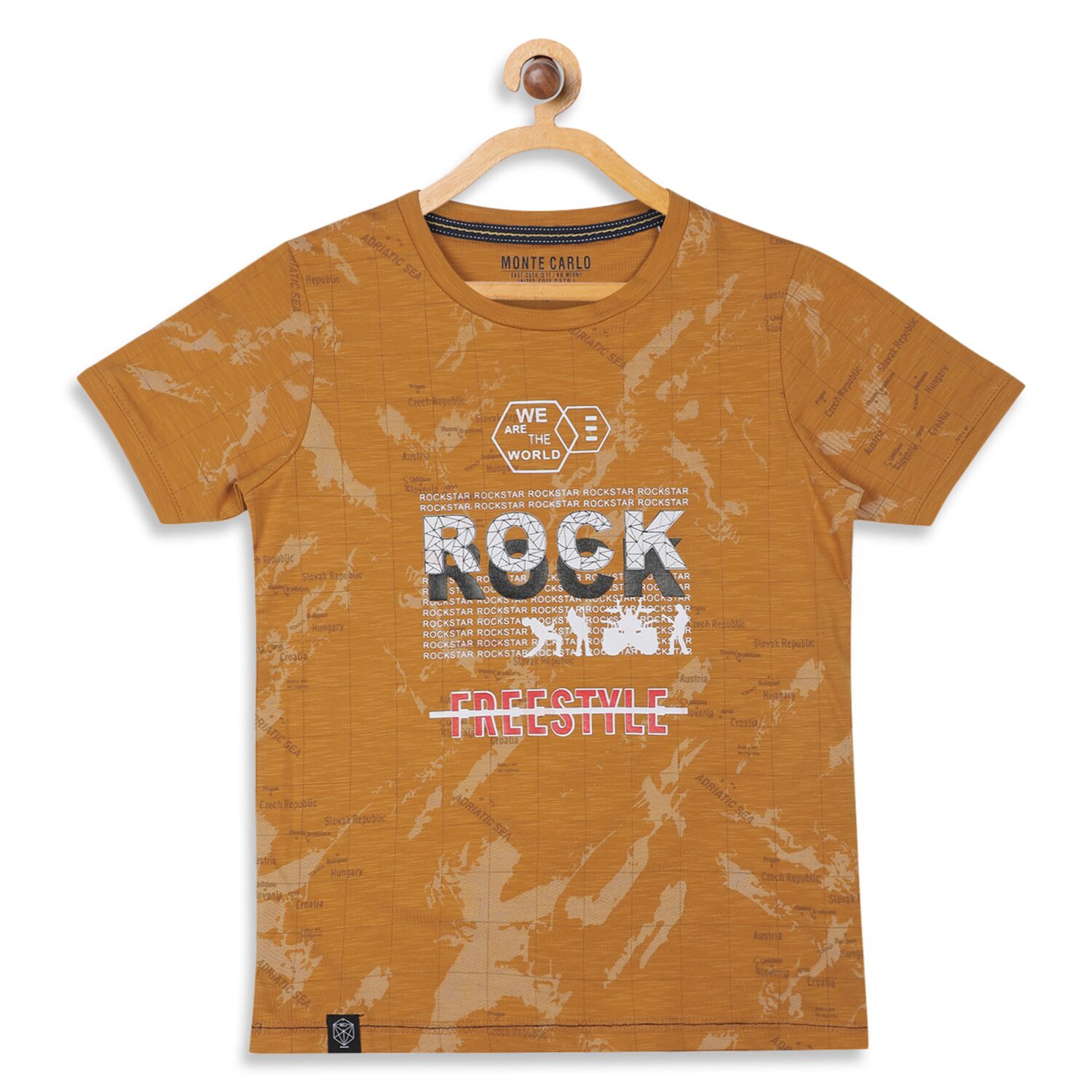 

Monte Carlo Boy Cotton blend Printed T-shirt - Yellow
