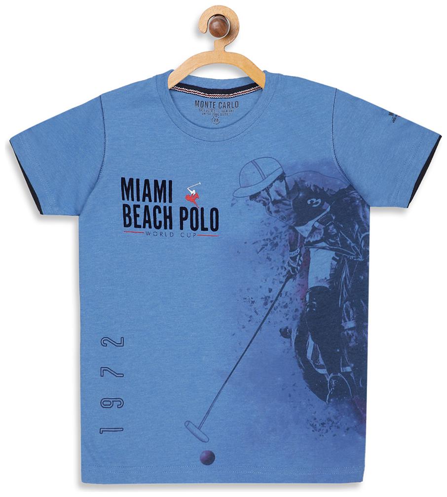 

Monte Carlo Boy Cotton blend Printed T-shirt - Blue