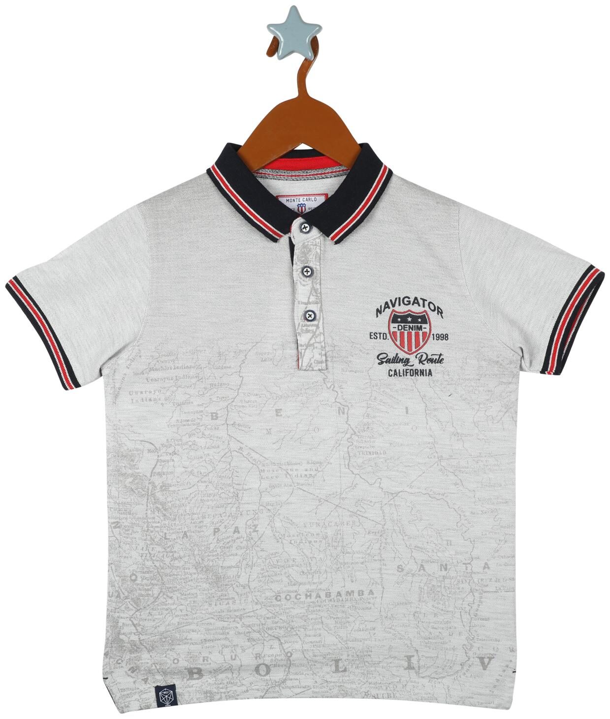 

Monte Carlo Boy Cotton Printed T-shirt - Grey