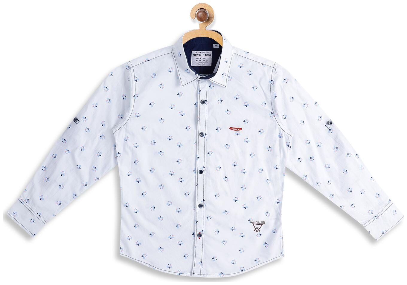 

Monte Carlo Boy Cotton Printed Shirt White