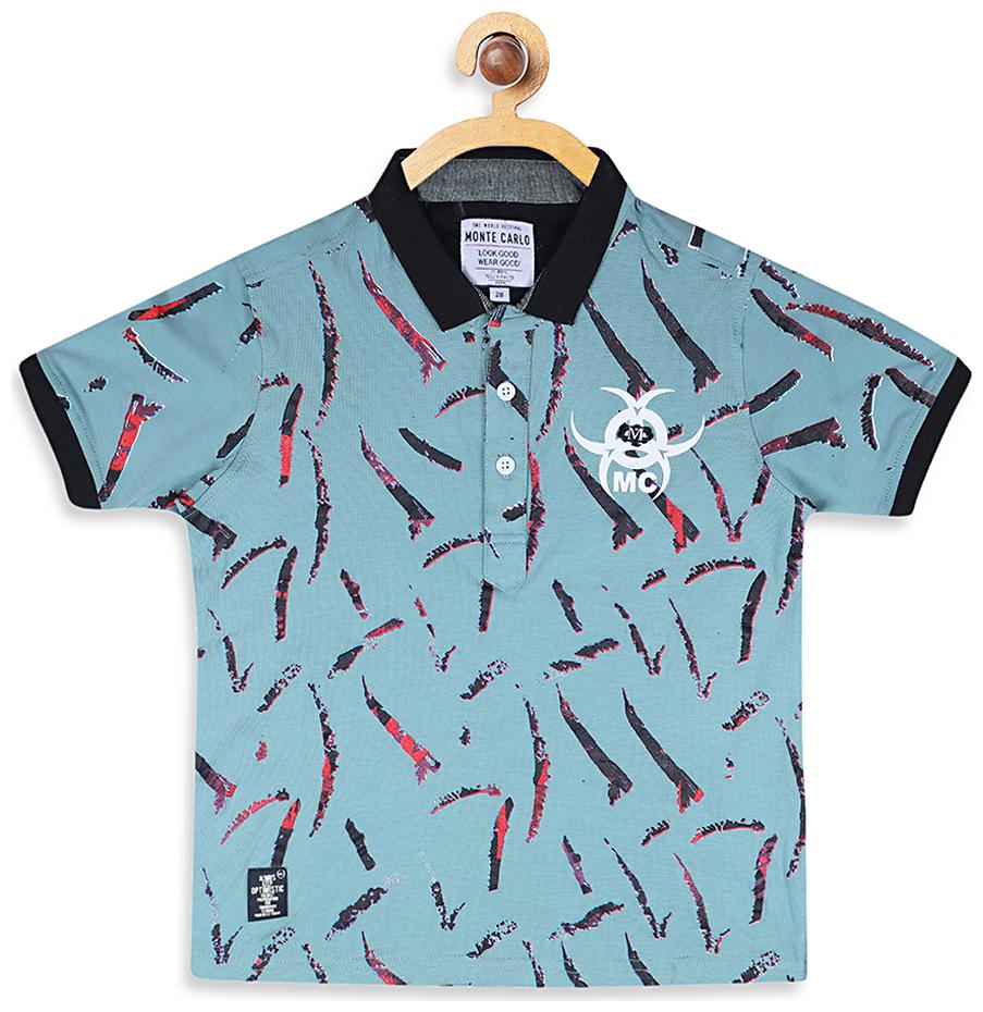 

Monte Carlo Boy Cotton blend Printed T-shirt - Blue