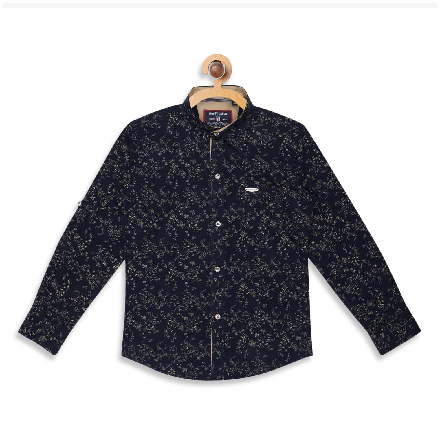 

Monte Carlo Boy Cotton Printed Shirt Blue