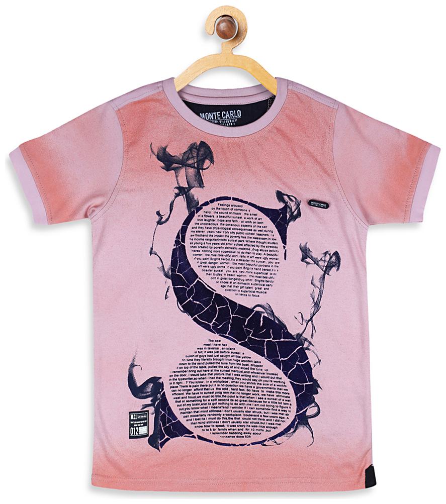 

Monte Carlo Boy Cotton blend Printed T-shirt - Pink