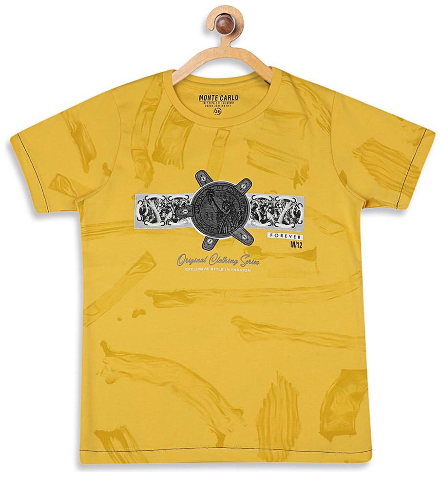 

Monte Carlo Boy Cotton blend Printed T-shirt - Yellow