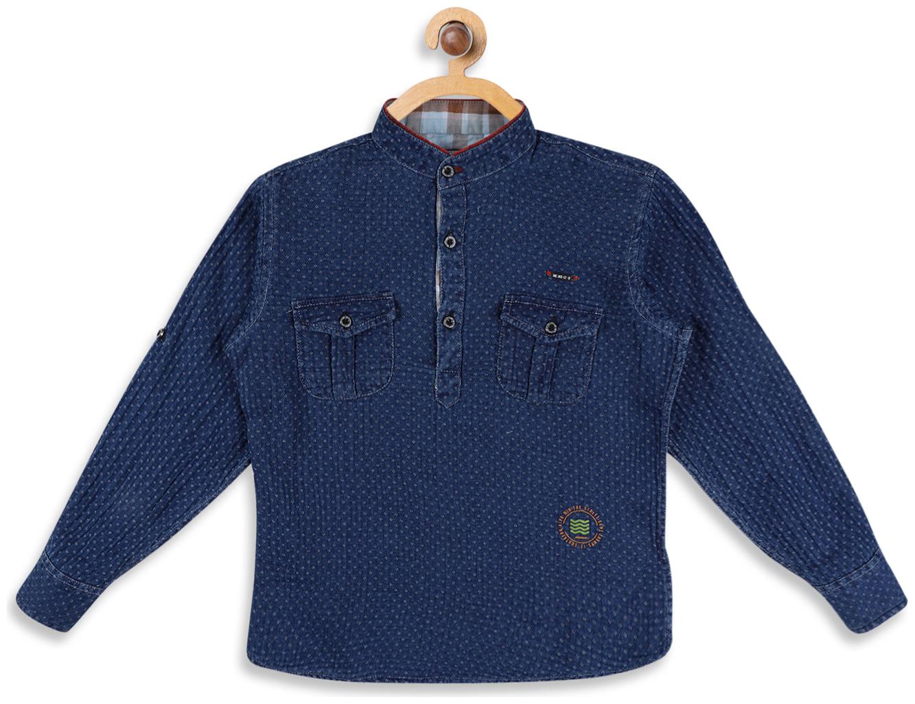 

Monte Carlo Boy Cotton Printed Shirt Blue