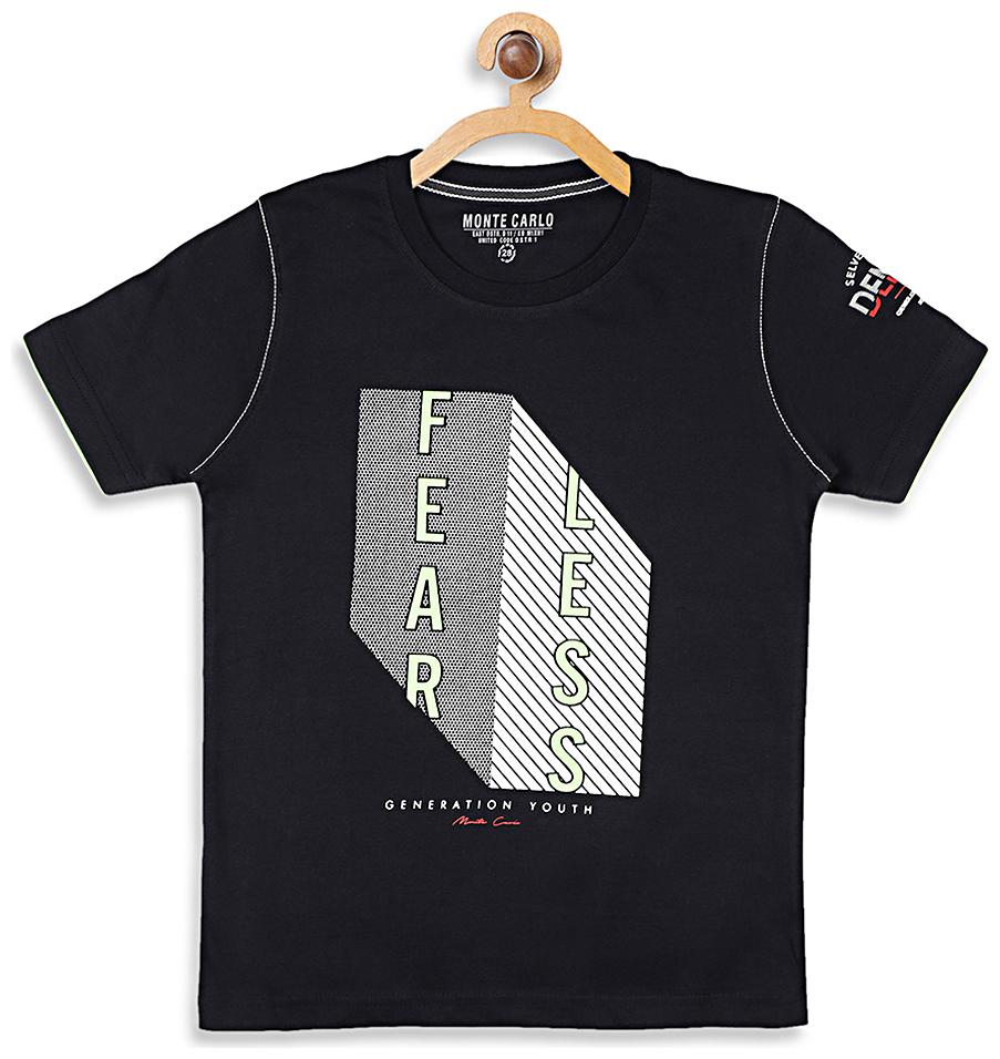 

Monte Carlo Boy Cotton blend Printed T-shirt - Blue