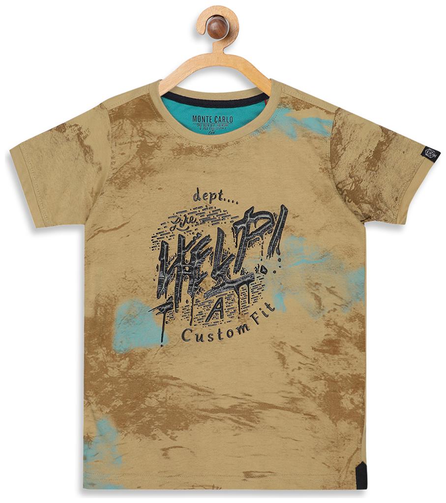 

Monte Carlo Boy Cotton blend Printed T-shirt - Brown