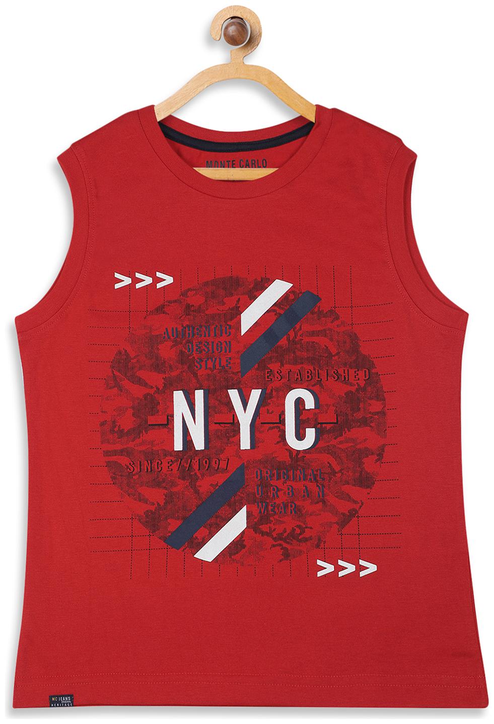 

Monte Carlo Boy Polyester Printed T-shirt - Red