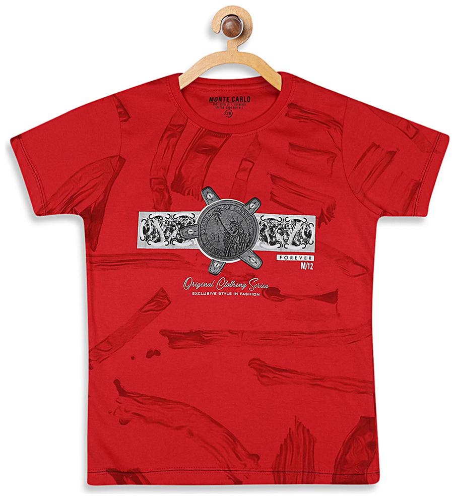

Monte Carlo Boy Cotton blend Printed T-shirt - Red