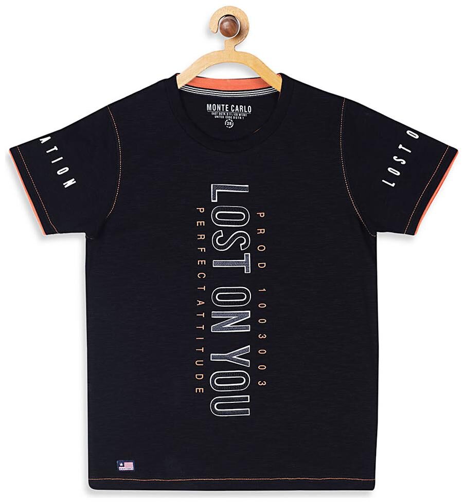 

Monte Carlo Boy Cotton blend Printed T-shirt - Black