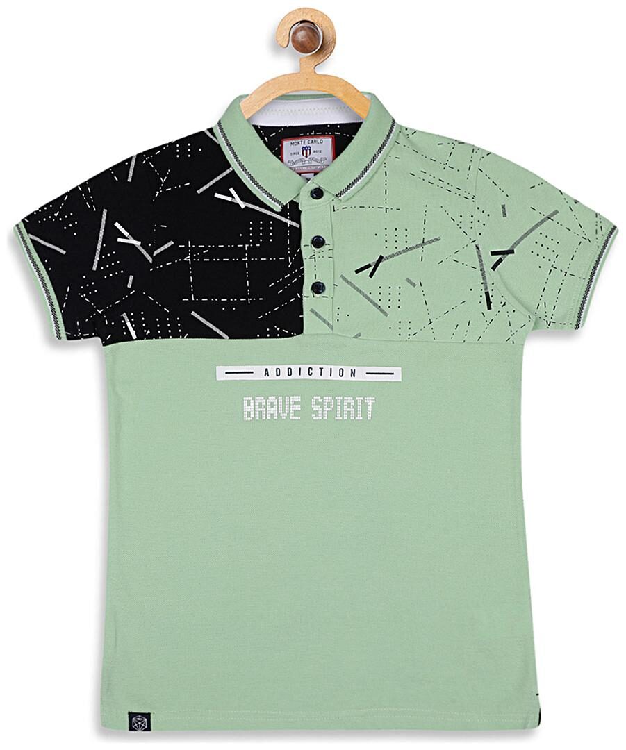 

Monte Carlo Boy Cotton blend Printed T-shirt - Green