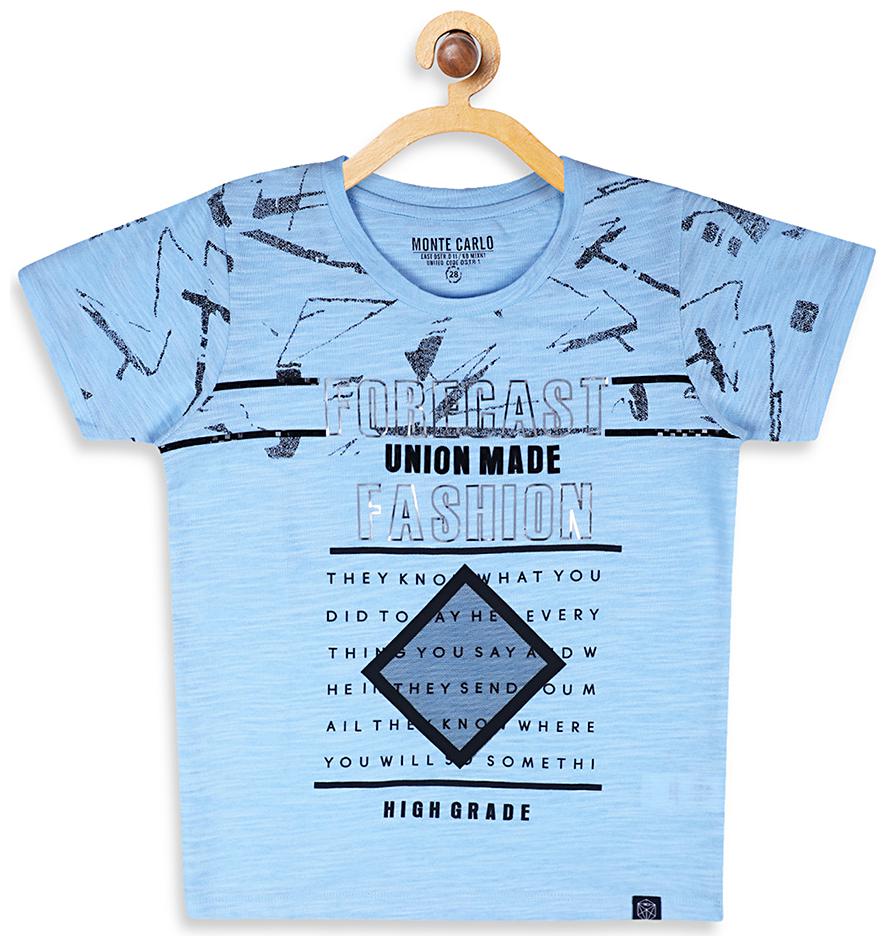 

Monte Carlo Boy Cotton blend Printed T-shirt - Blue
