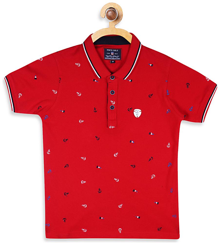 

Monte Carlo Boy Cotton blend Embellished T-shirt - Red