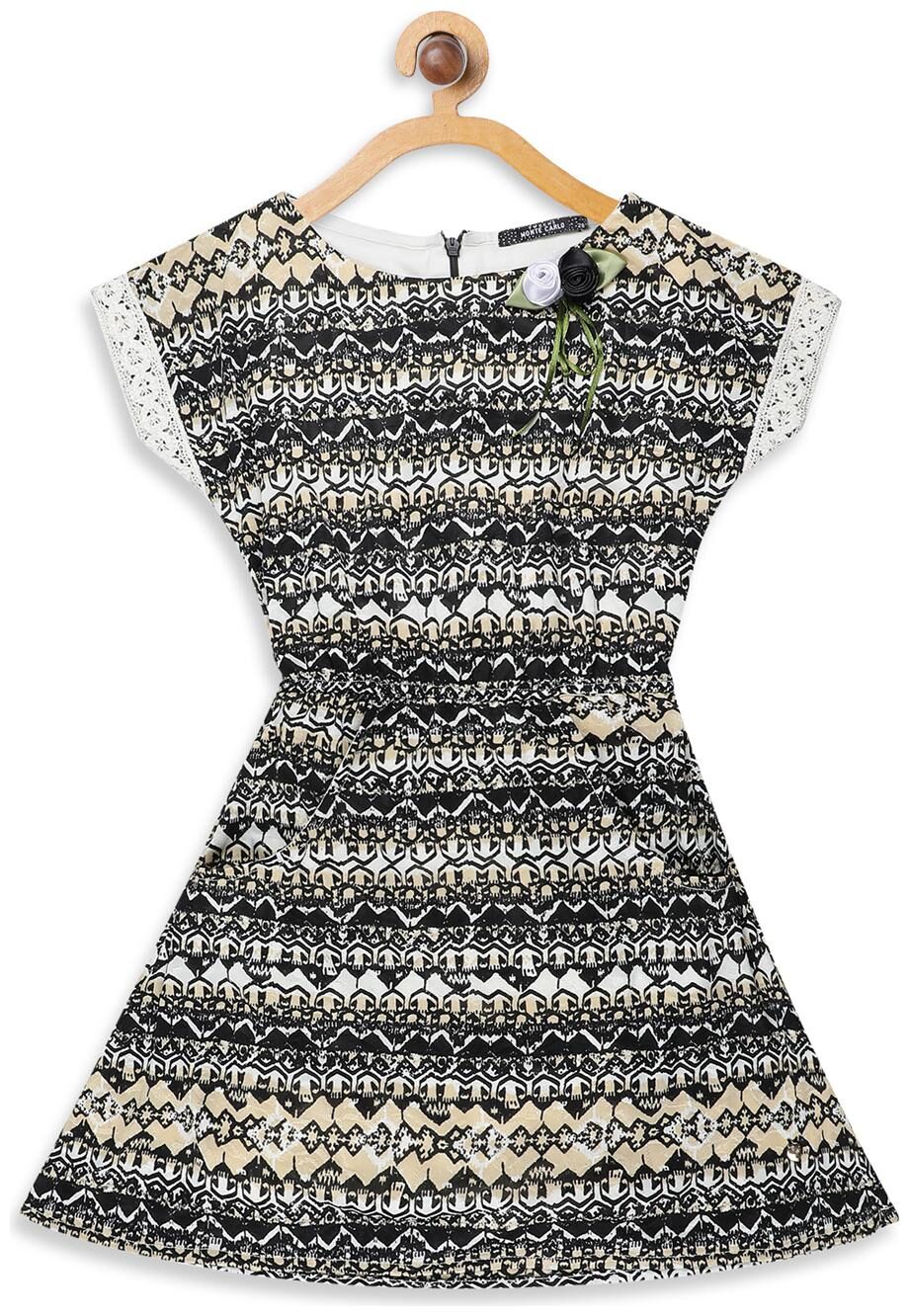 

Monte Carlo Multi Polyester Short Sleeves Knee Length Princess Frock ( Pack of 1 )